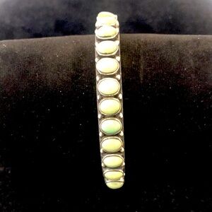 Elegant Sterling Silver & Green Turquoise Cuff Bracelet